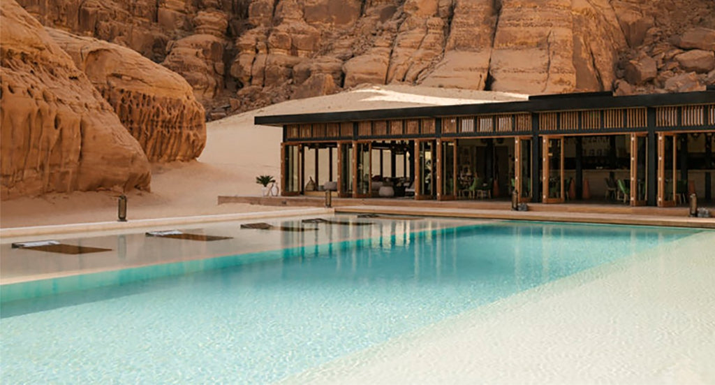 Luxury pool view in the desert af Habitas AlUla