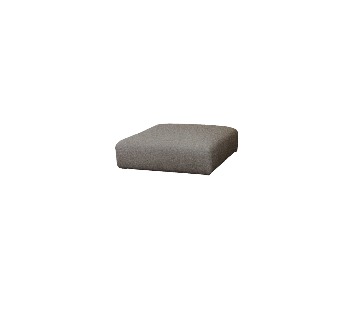 Grauer Ottoman mit modernem, minimalistischen Design, ausgestattet mit einer weichen Stoffoberfläche und klaren Linien, perfekt für vielseitige Sitzmöglichkeiten oder Dekoration.