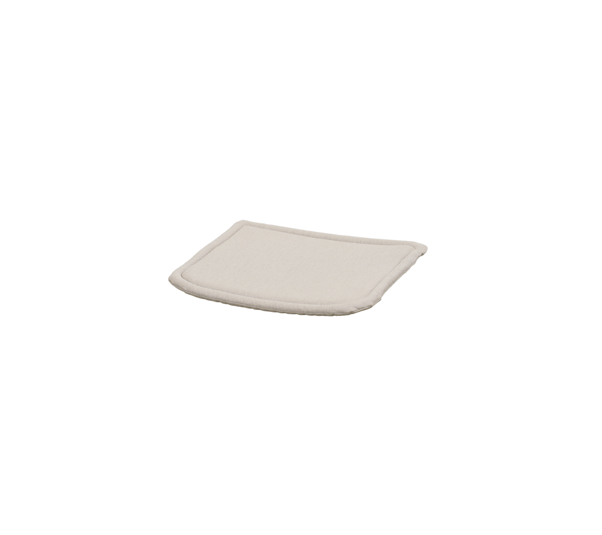 Sandfarbendes Kissen mit einem schlichten Design.