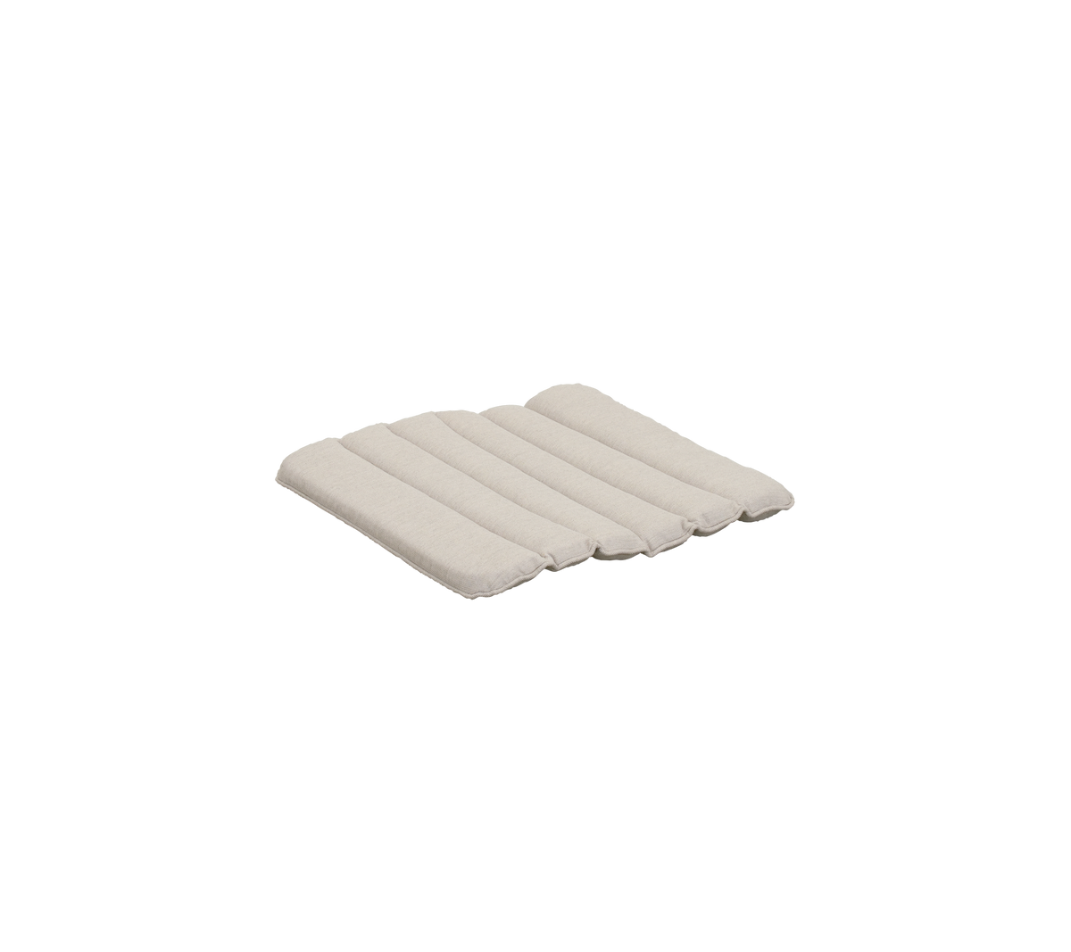 Sandfarbendes Kissen mit segmentiertem Design.