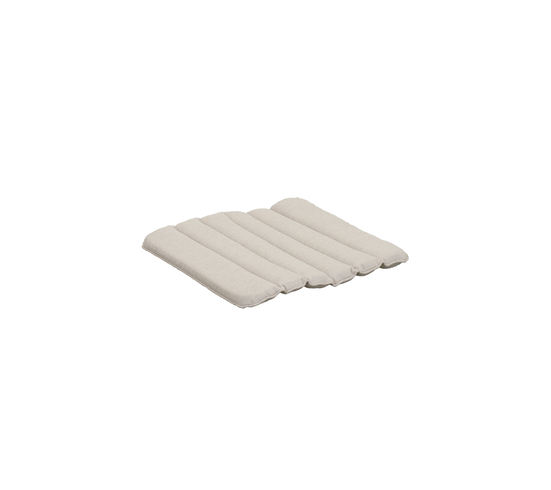 Sandfarbendes Kissen mit segmentiertem Design.
