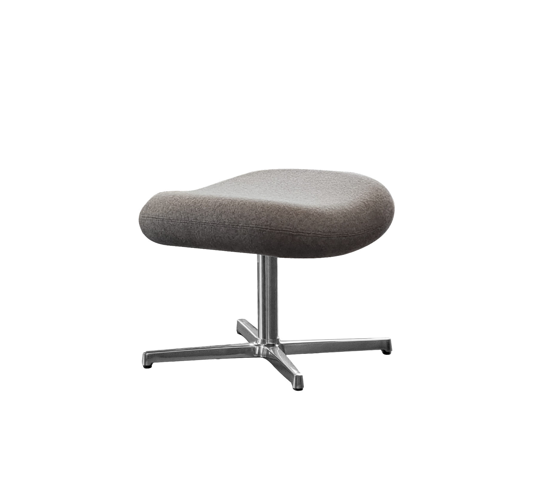 Moderne gepolsterter Pouf mit einer weichen, abgerundeten Oberseite und einem schlanken Metallfuß, perfekt für zusätzlichen Komfort und Stil.