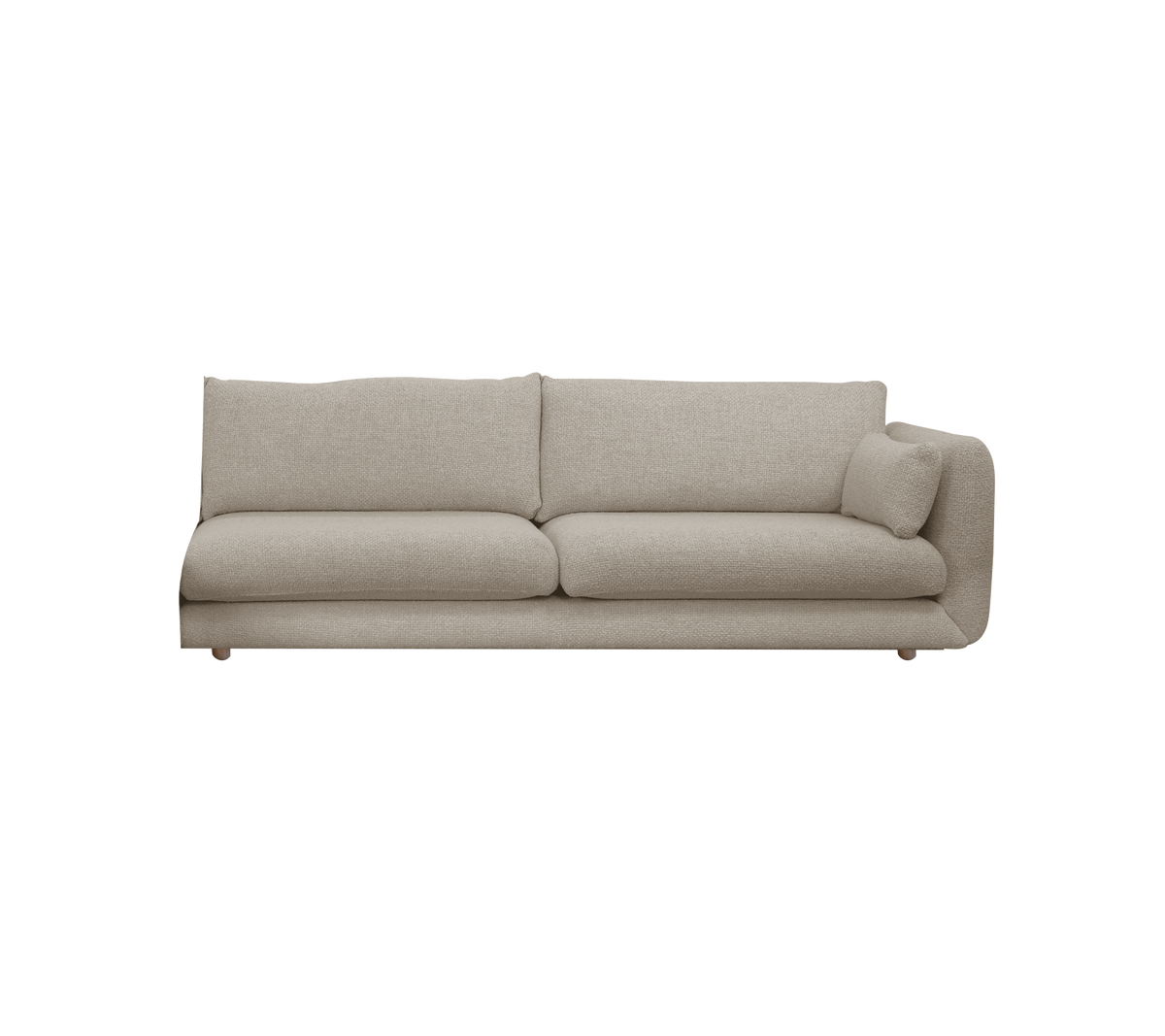 Moderne Sandsofa mit minimalistischem Design.