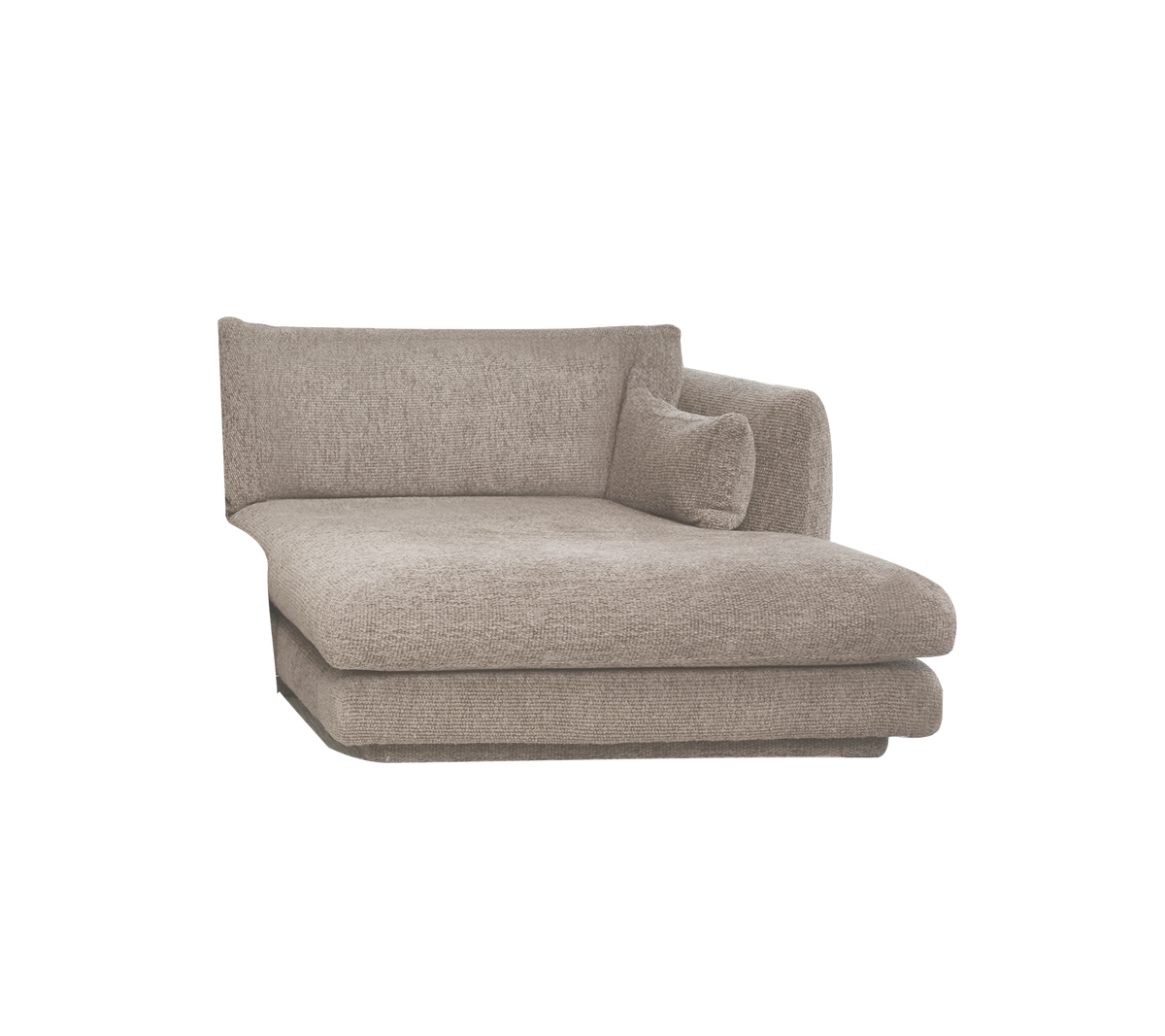 Hellbraune Chaiselong mit modernem Design.