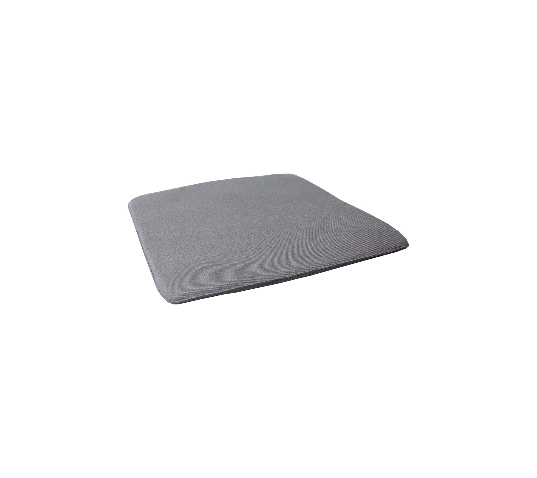 Grau, quadratisches Kissen mit abgerundeten Kanten, entworfen für Komfort und Unterstützung. Ideal zum Sitzen oder als dekorative Polsterung.