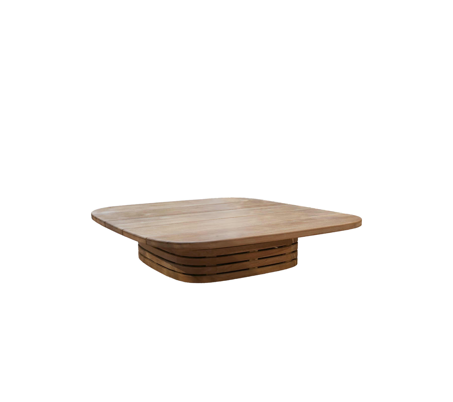 Modernes Teakholz-Tisch mit einem einzigartigen Design.