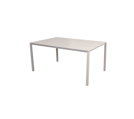 Rechteckiger Tisch mit einer glatten, hellen Oberfläche und vier stabilen Beinen, ideal für verschiedene Verwendungszwecke.