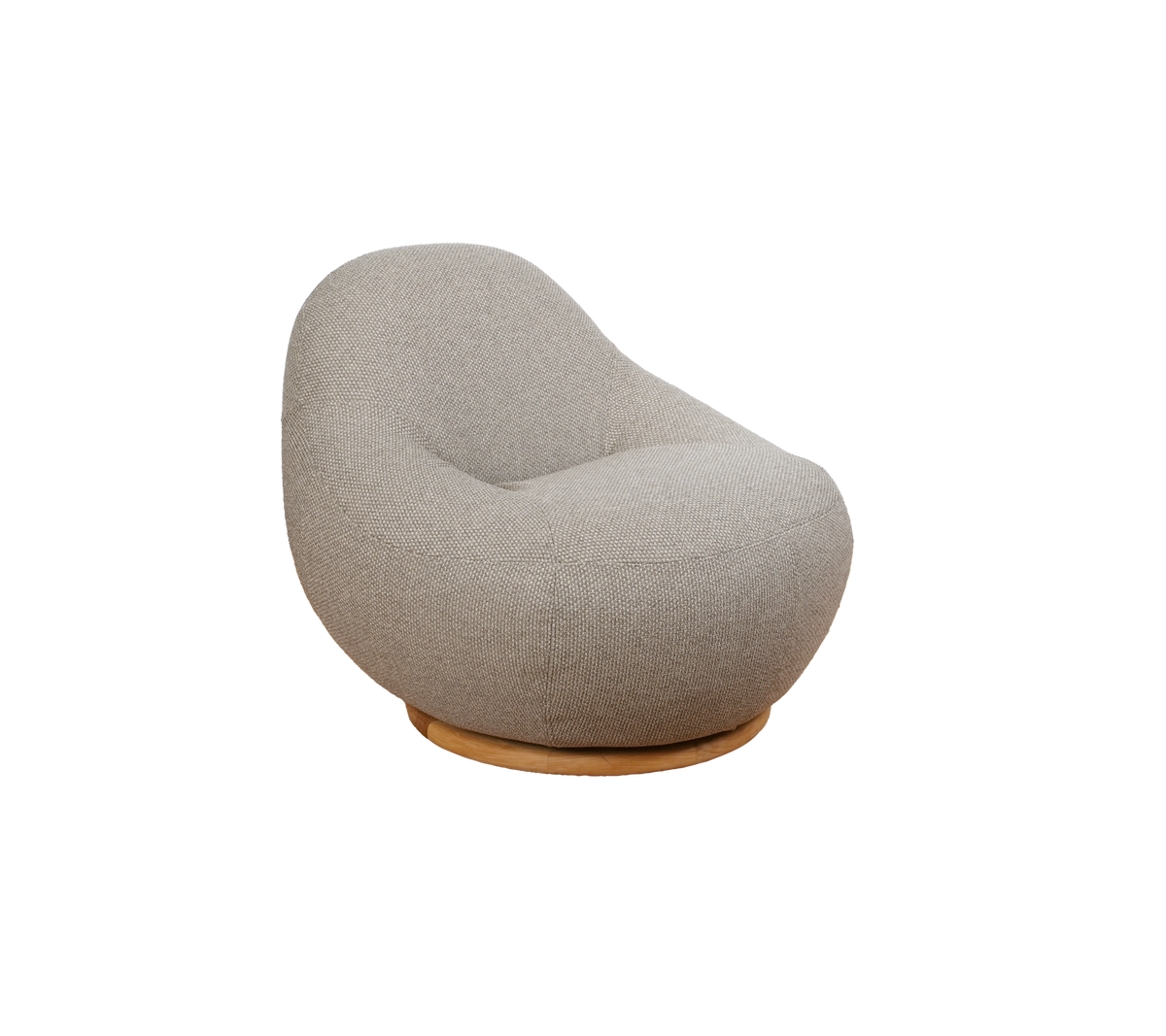 Helle braune moderne Lounge-Stuhl mit einer einzigartigen abgerundeten Form.