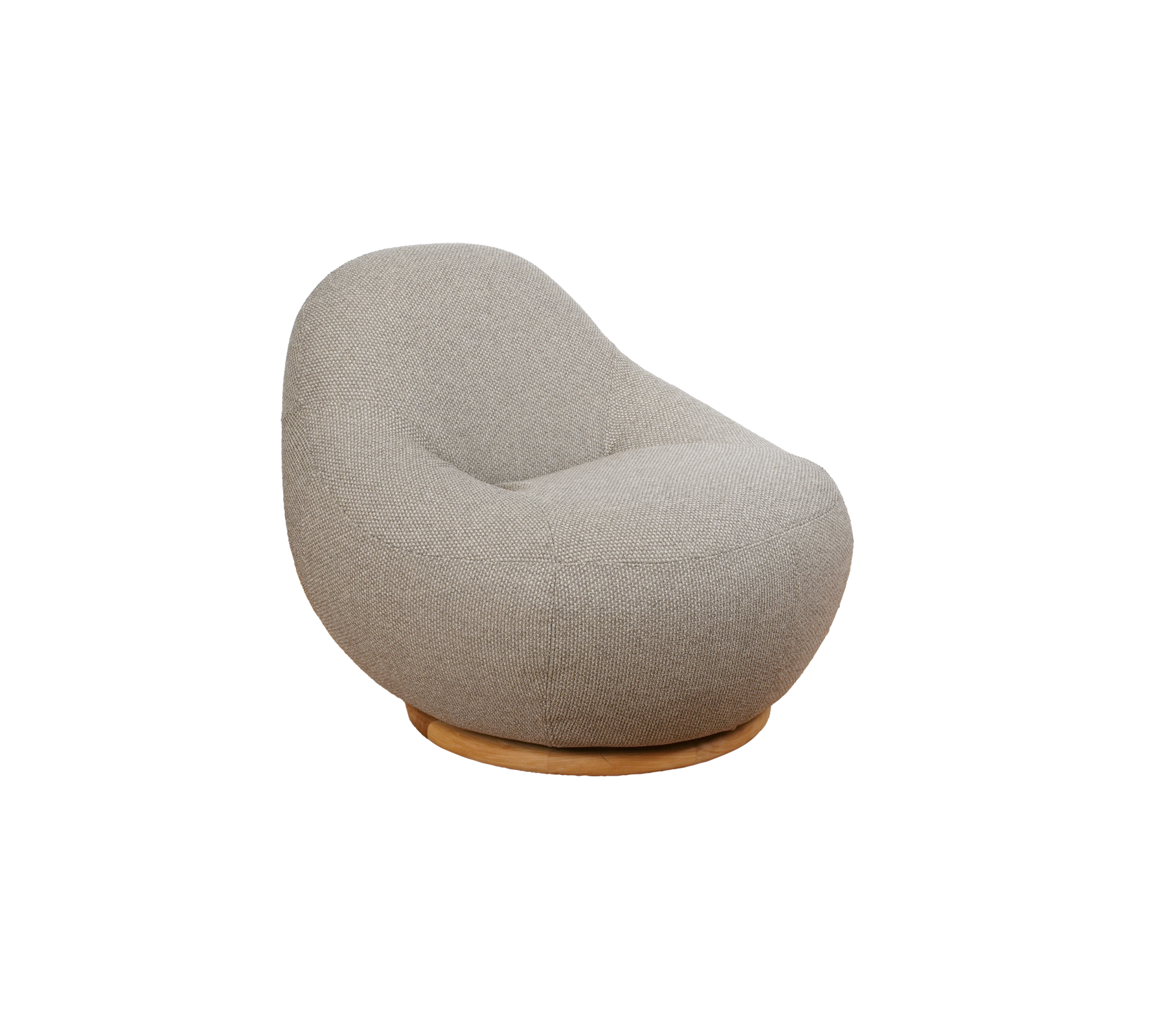 Helle braune moderne Lounge-Stuhl mit einer einzigartigen abgerundeten Form.