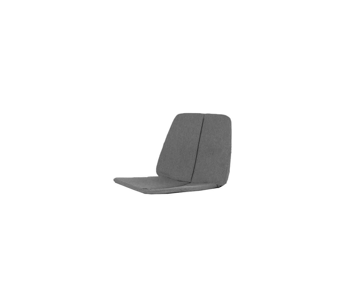 Grauer, moderne Loungestuhl mit minimalistischer Gestaltung und einem bequemen Rückenlehne und Sitzkissen.