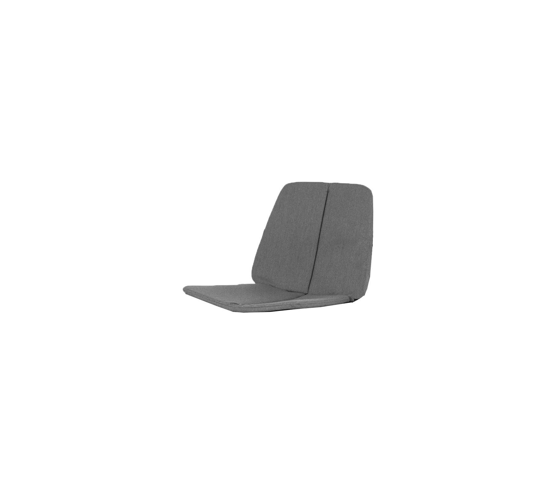 Grauer, moderne Loungestuhl mit minimalistischer Gestaltung und einem bequemen Rückenlehne und Sitzkissen.