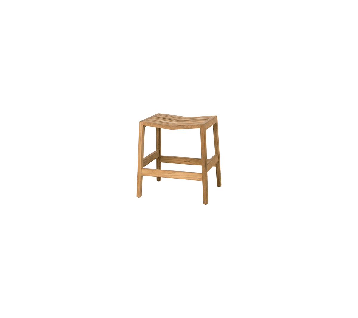 Natürlicher Holzschemel mit einfacher Bauweise, ausgestattet mit einer flachen Sitzfläche und stabilen Beinen, ideal für verschiedene Anwendungen und Räume.
