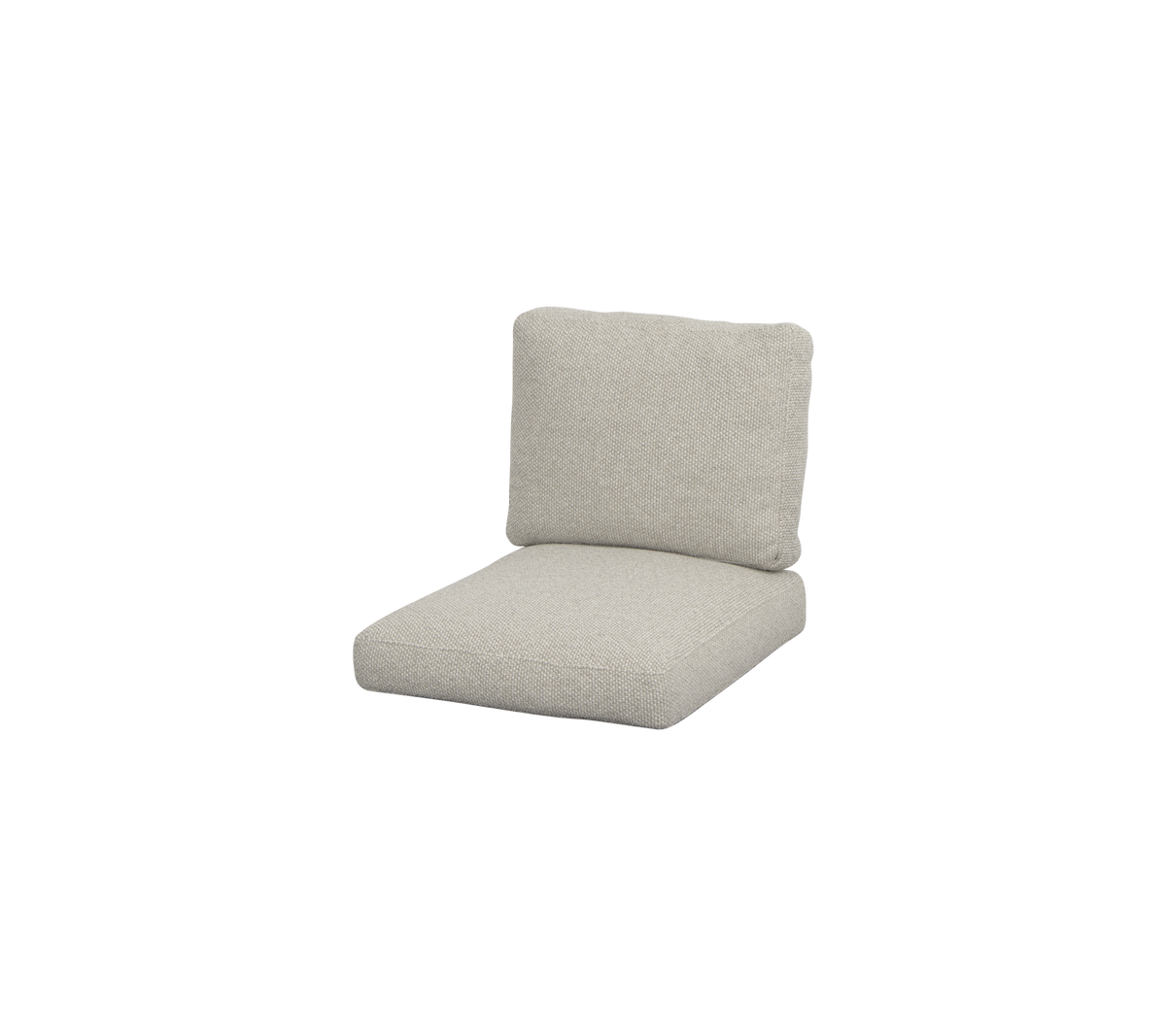 Helle, moderne Kissen mit einer dicken Sitz- und Rückenlehne, entworfen für Komfort und Stil in Sitzanordnungen.