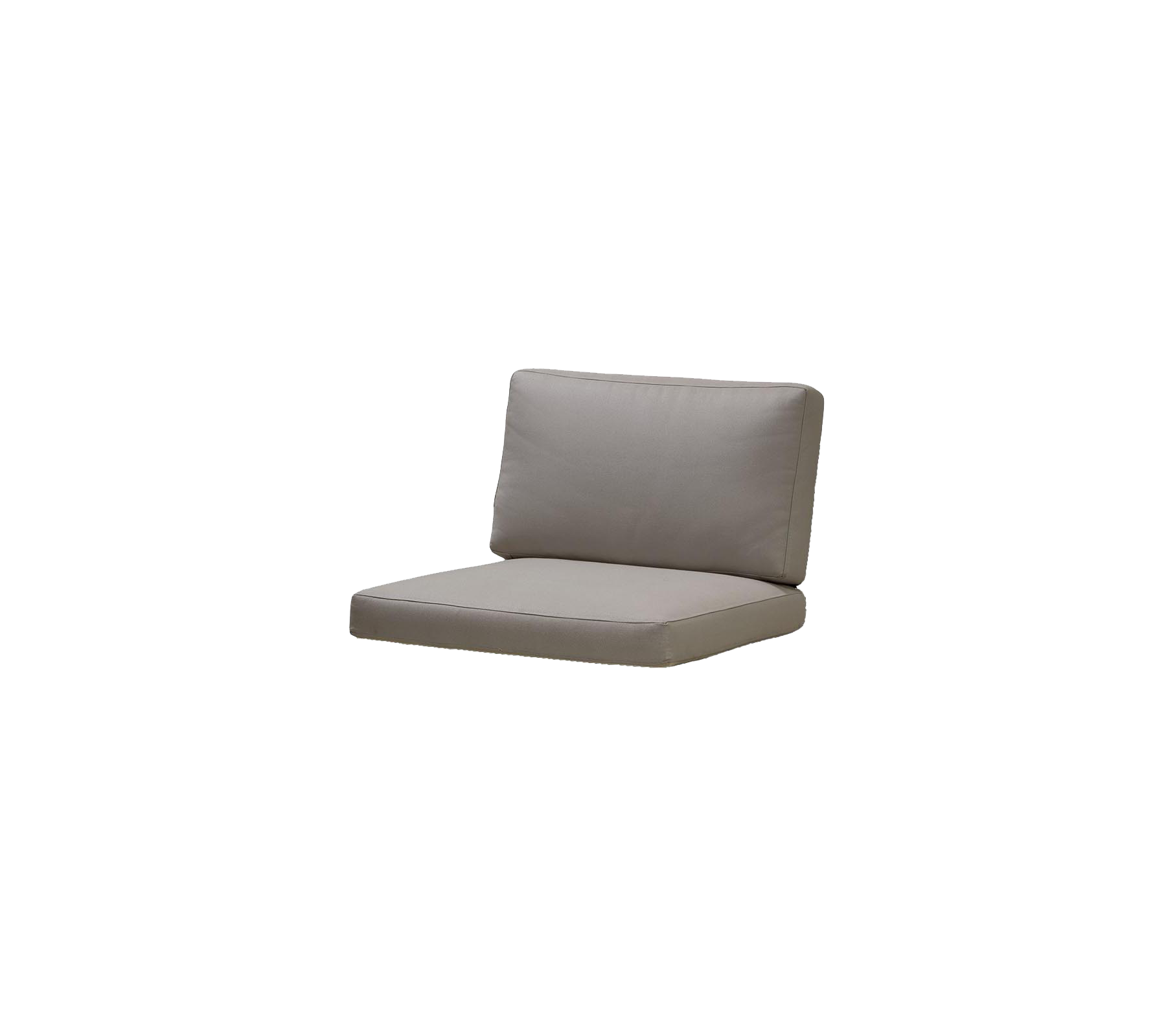 Kissen mit einem schlichten, modernen Design, das eine dicke Rückenlehne und Sitz in neutraler Farbe aufweist. Perfekt für Komfort und Stil.