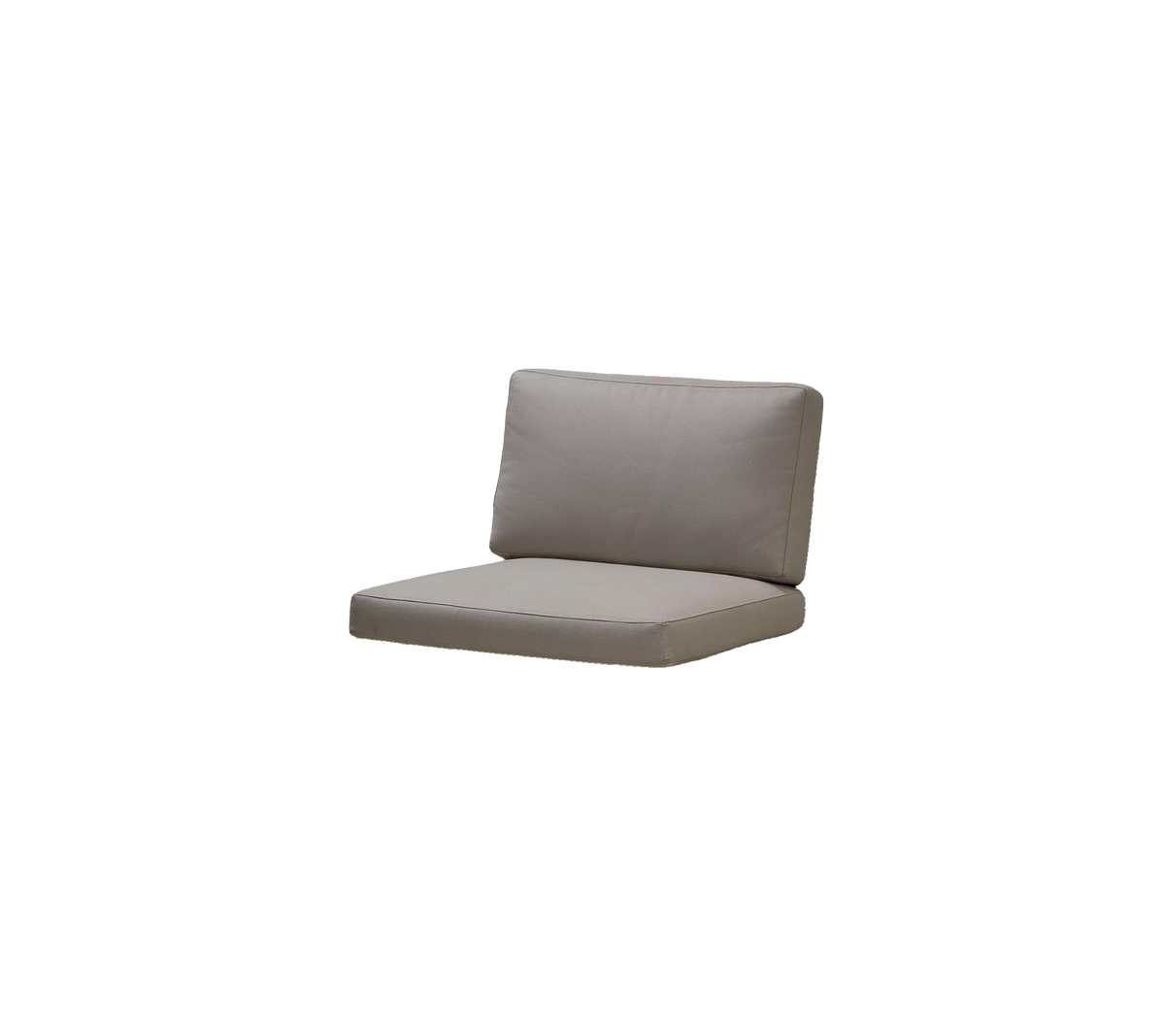 Kissen mit einem schlichten, modernen Design, das eine dicke Rückenlehne und Sitz in neutraler Farbe aufweist. Perfekt für Komfort und Stil.