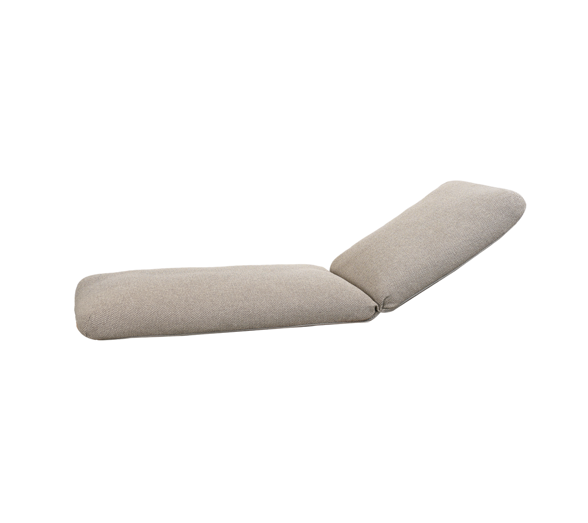 Hellbraunes Kissen mit einem geneigten Design.