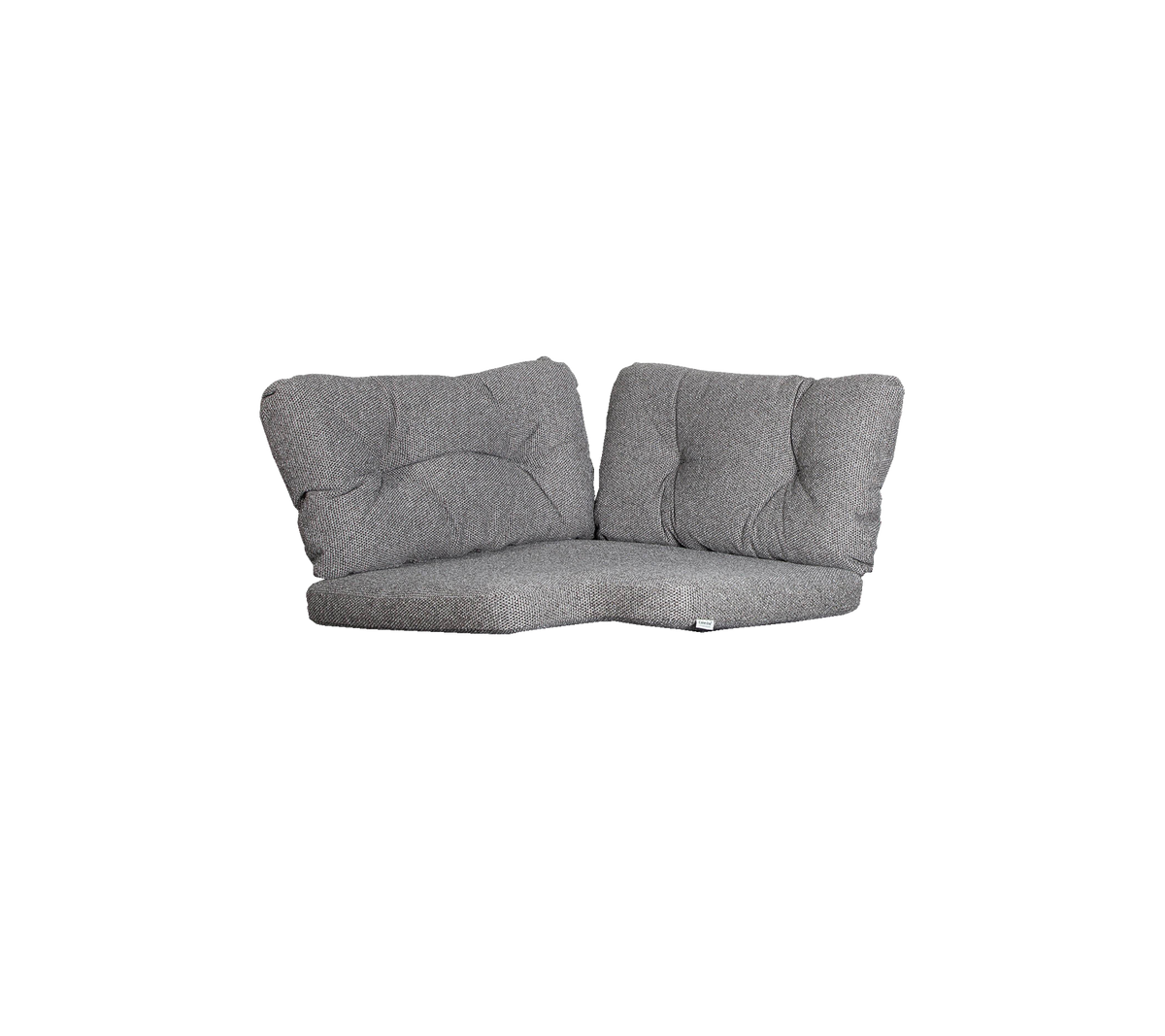 Grau zwei Personen Lounge mit plüschigen Kissen, die ein modernes Design und eine geschwungene Form für Komfort und Stil bietet.
