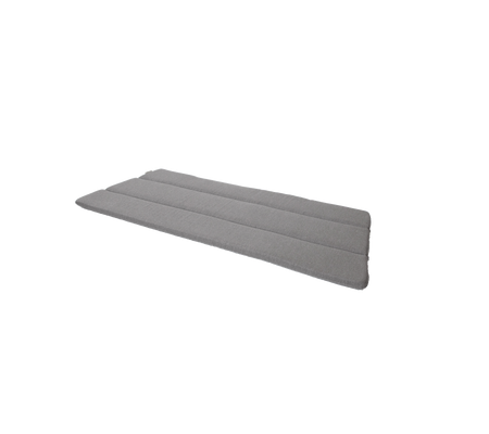 Grau gepolsterte Matte mit einem eleganten, minimalistischen Design und drei horizontalen Abschnitten. Ideal für Komfort und Unterstützung.