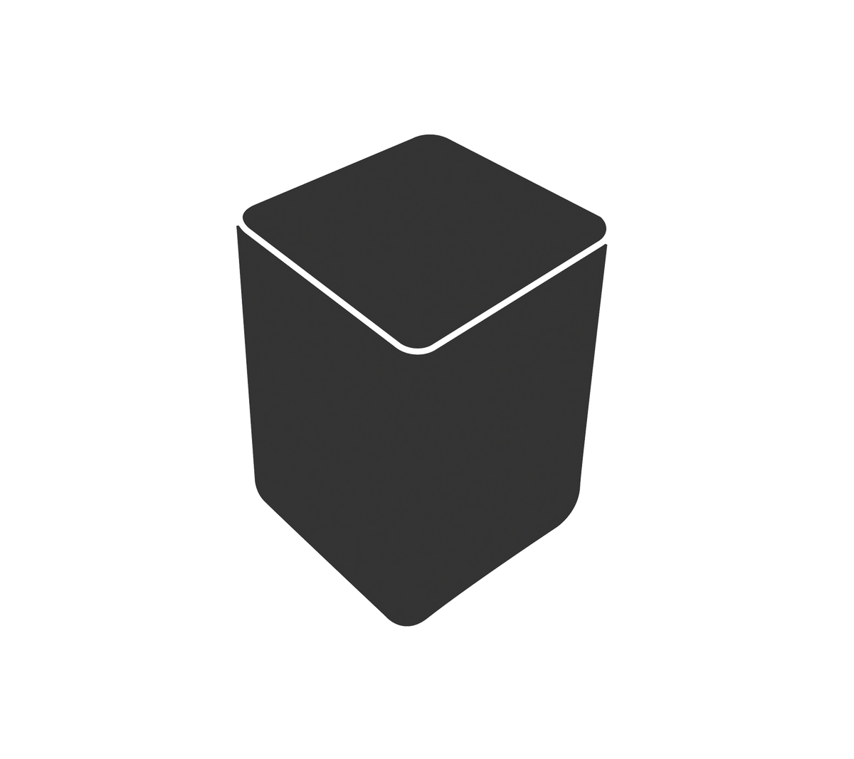 Einfache geometrische Behälter mit sechseckiger Form und flacher Oberflächen. Geeignet für verschiedene Lagerzwecke.