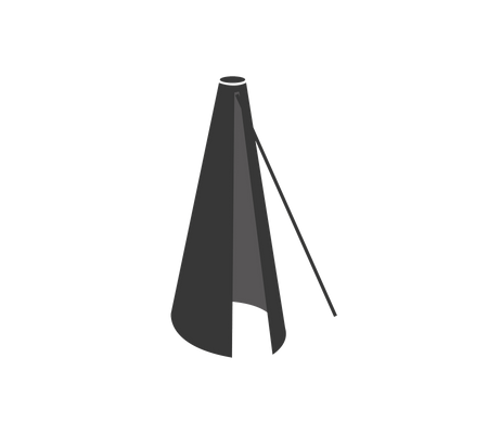 Ein schlanker schwarzer Megafon mit konischer Form und einem seitlichen Griff für einfachen Halt und Nutzung.