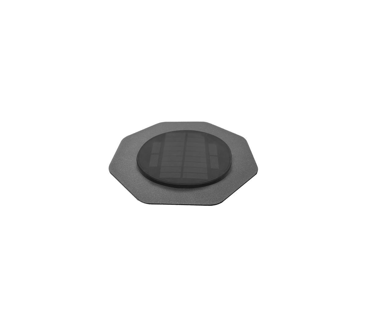 Oktagonale solarbetriebene LED-Leuchte mit elegantem schwarzen Finish, entworfen für effiziente Außenbeleuchtungslösungen.