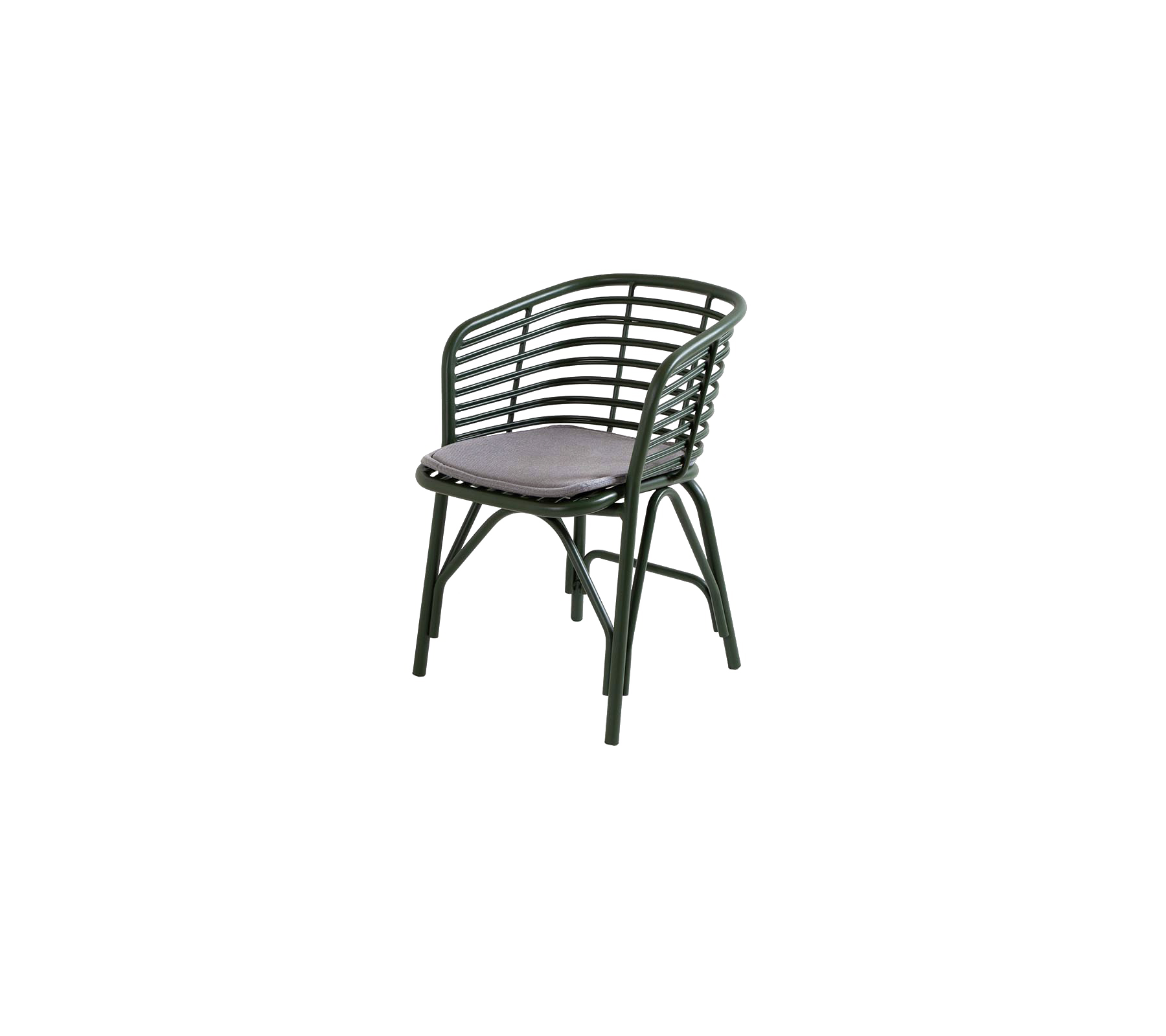 Stilvolle Stuhl mit einer geschwungenen Rückenlehne und einem gepolsterten Sitz, ideal für Komfort und ästhetische Anziehung.