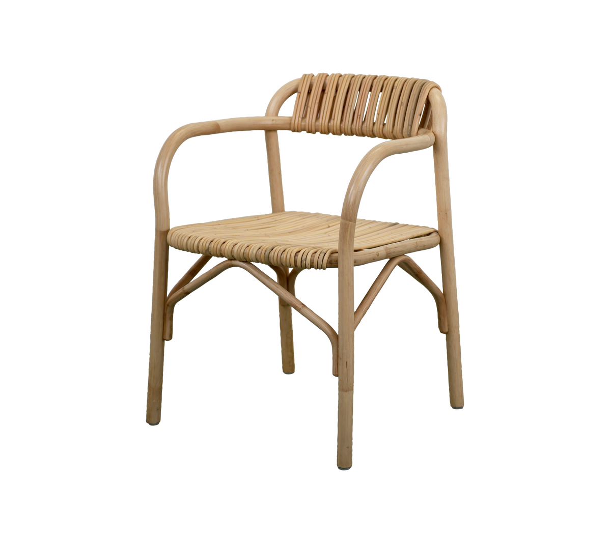 Natural-farbener Stuhl mit minimalistischem Design.