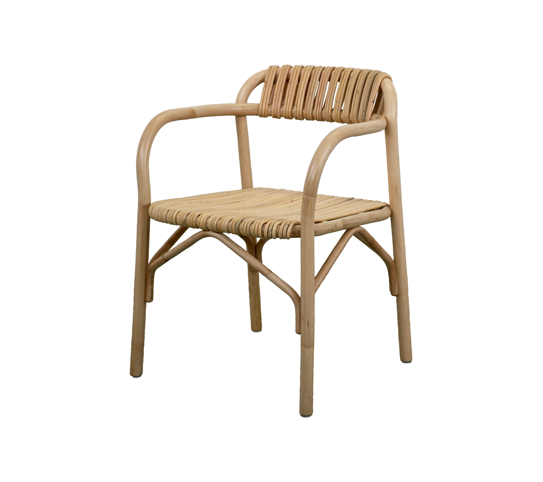 Natural-farbener Stuhl mit minimalistischem Design.