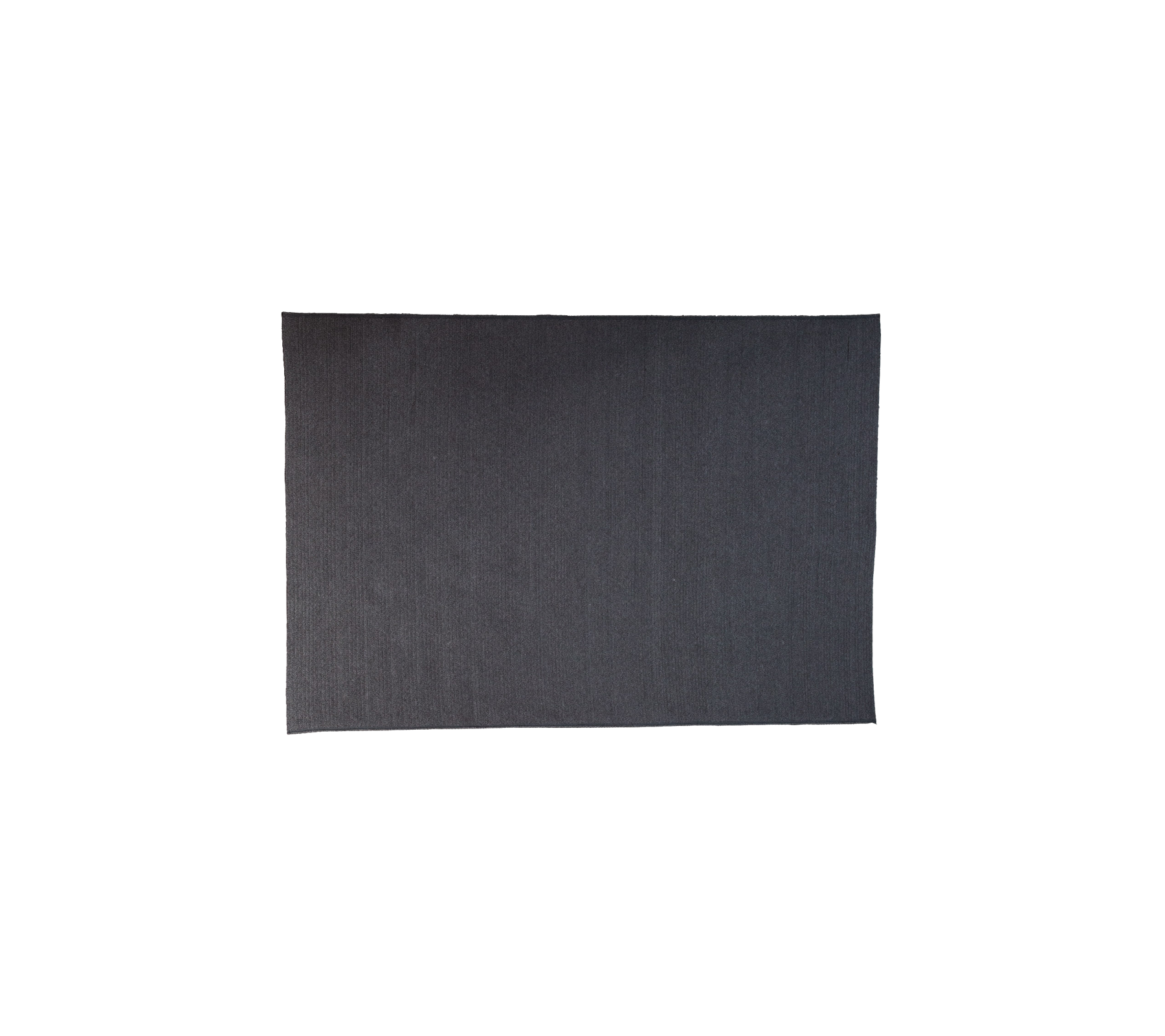 Dunkelgrauer, runder Außenbereich-Teppich namens Circle mit einem einfachen und eleganten Flachgewebe-Design, der 240 x 170 cm misst.