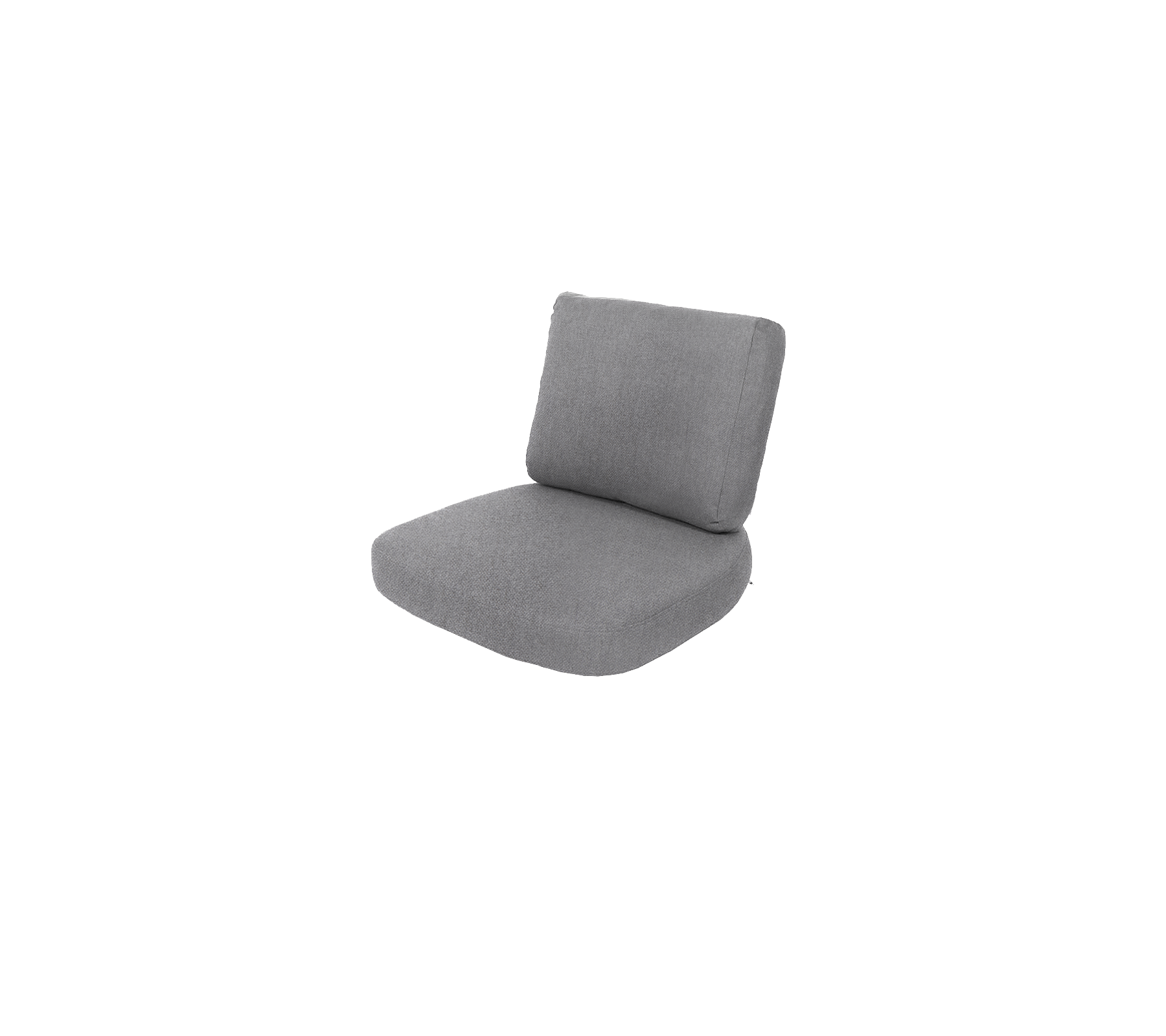 Grauer gepolsterter Stuhl mit einem schlichten Design, ausgestattet mit einer bequemen Rückenlehne und Sitzfläche zur Entspannung.