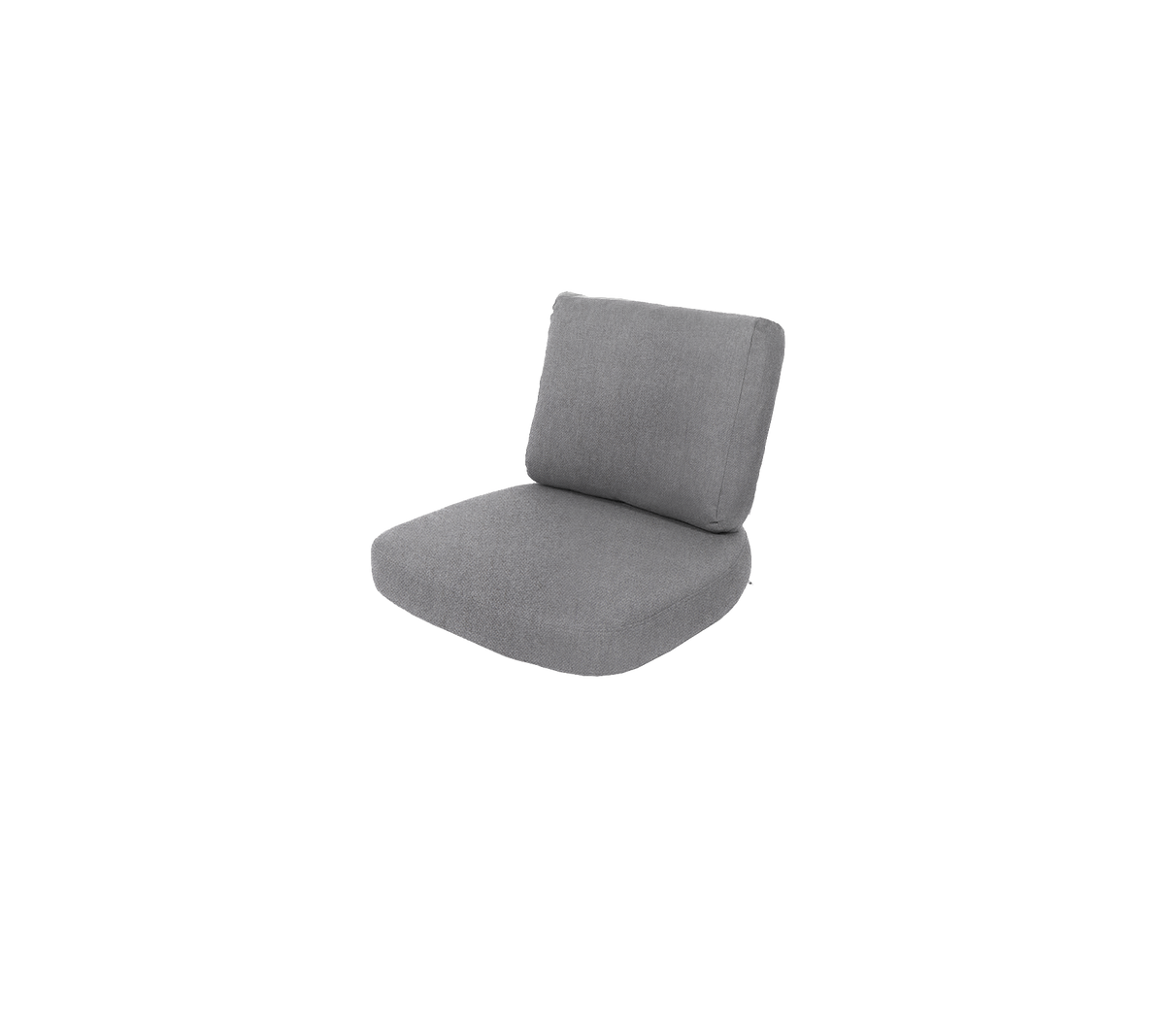 Grauer gepolsterter Stuhl mit einem schlichten Design, ausgestattet mit einer bequemen Rückenlehne und Sitzfläche zur Entspannung.