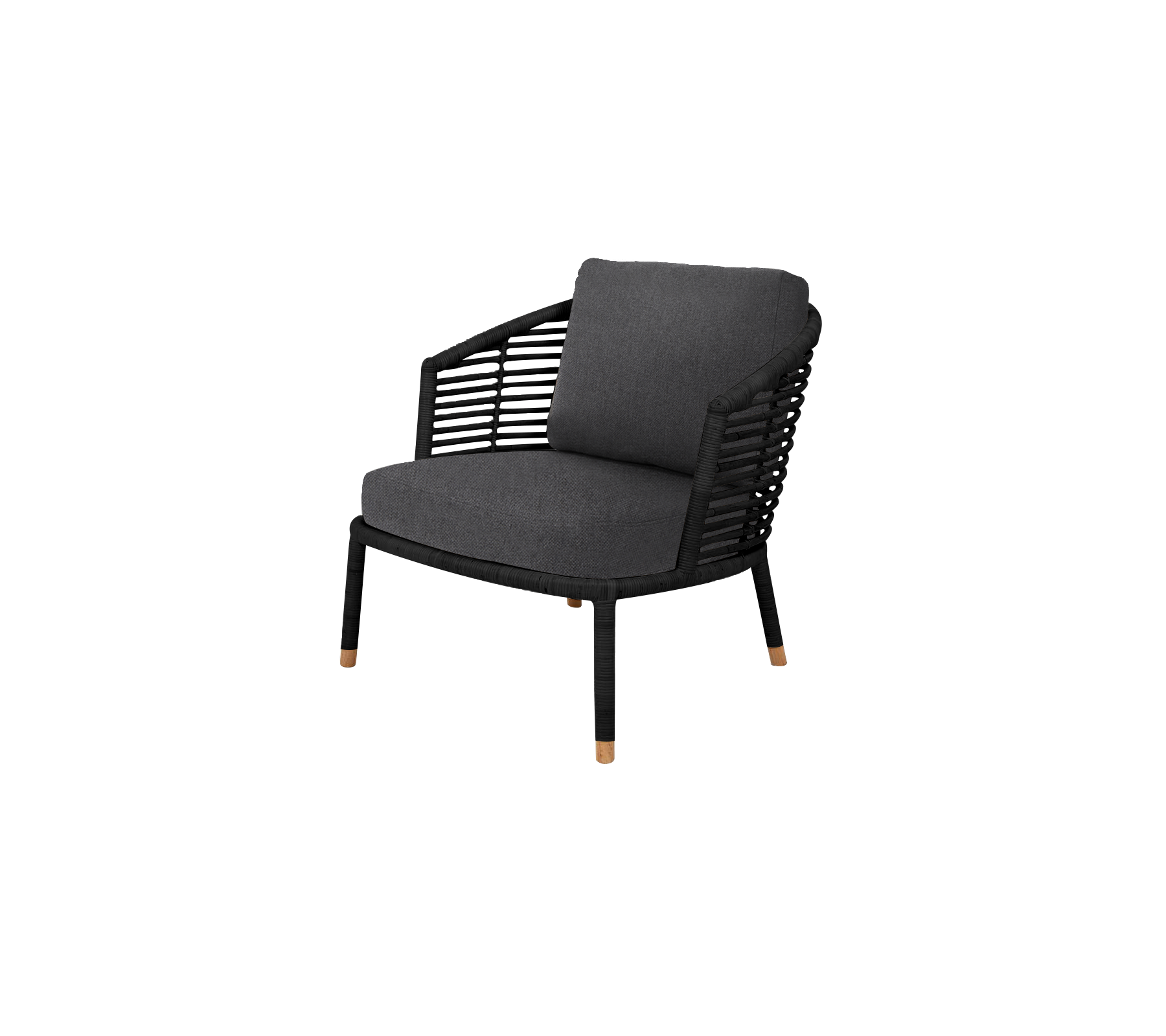 Stilvoller Stuhl mit modernem Design, der eine geflochtene Rückenlehne und ein weiches Kissen aufweist, ideal für Komfort und Eleganz.