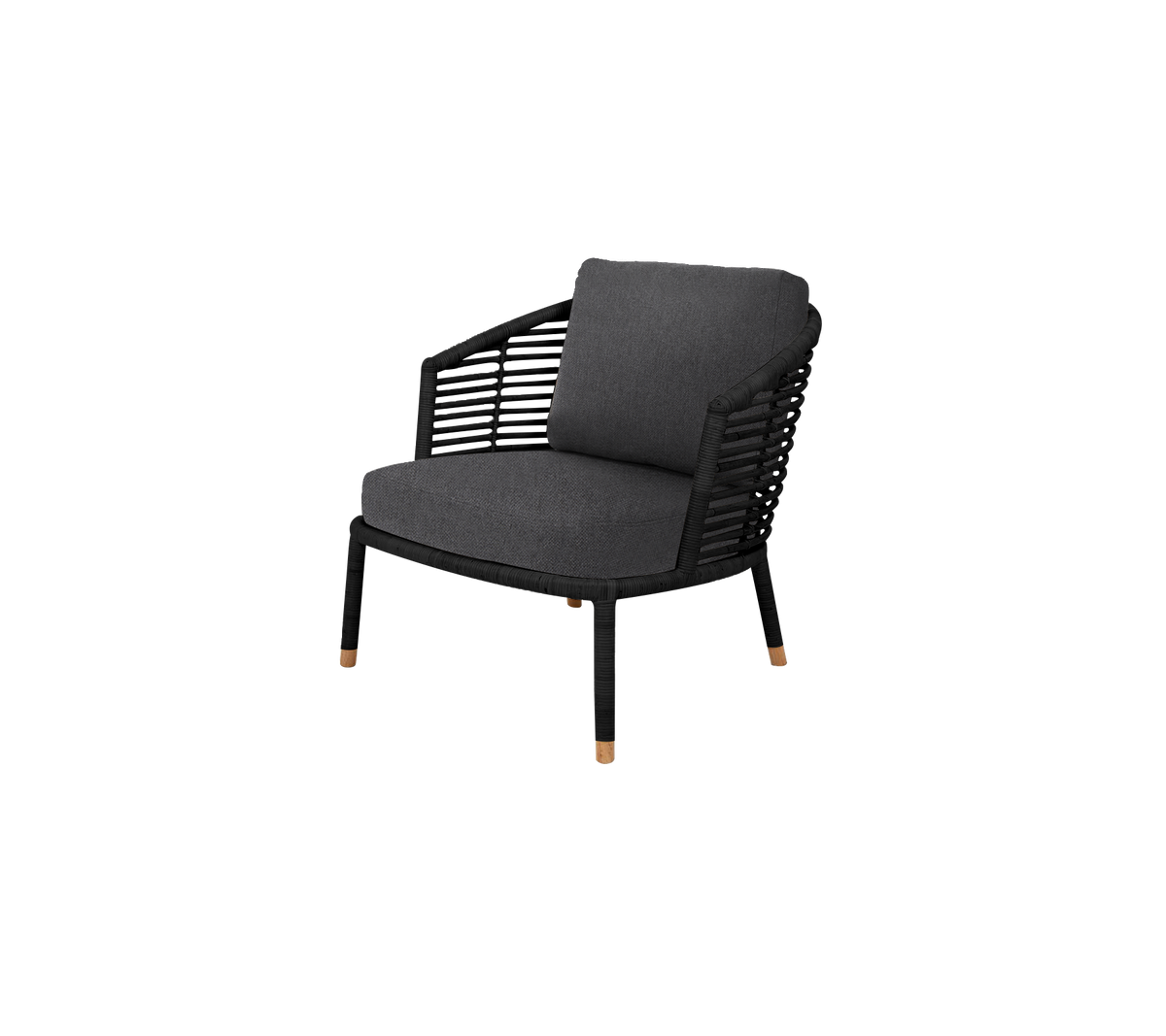 Stilvoller Stuhl mit modernem Design, der eine geflochtene Rückenlehne und ein weiches Kissen aufweist, ideal für Komfort und Eleganz.