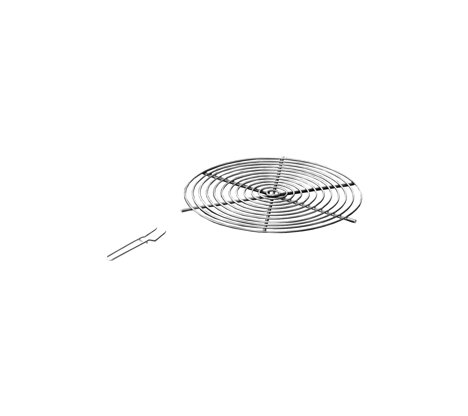 Metallkühlregal mit Spiraldesign und einem Paar Hebegriffe für einfaches Entfernen. Ideal zum Auskühlen von Backwaren.