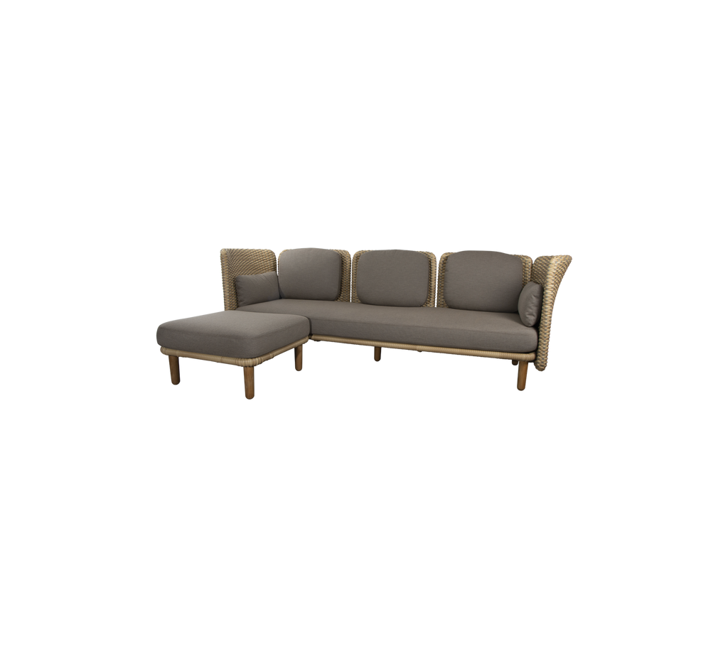 Arch 3-Sitzer Sofa m/ niedrige Arm-/Rückenlehne & Chaiselongue