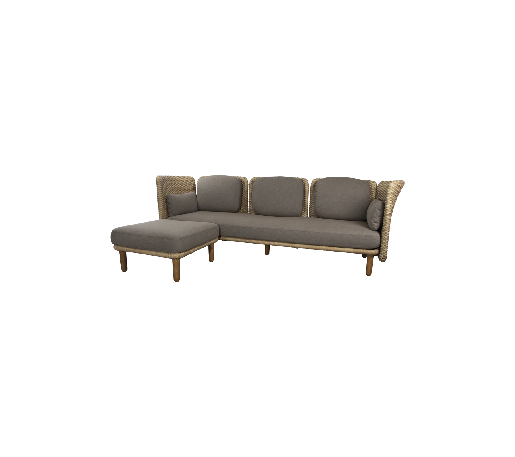 Arch 3-Sitzer Sofa m/ niedrige Arm-/Rückenlehne & Chaiselongue