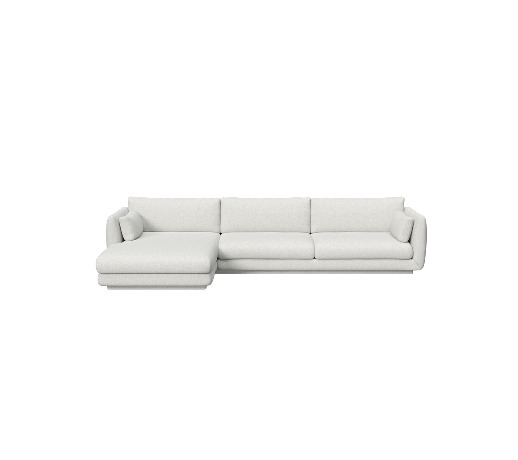 Helle graue Ecksofa in einem modernen Lounge-Setting.