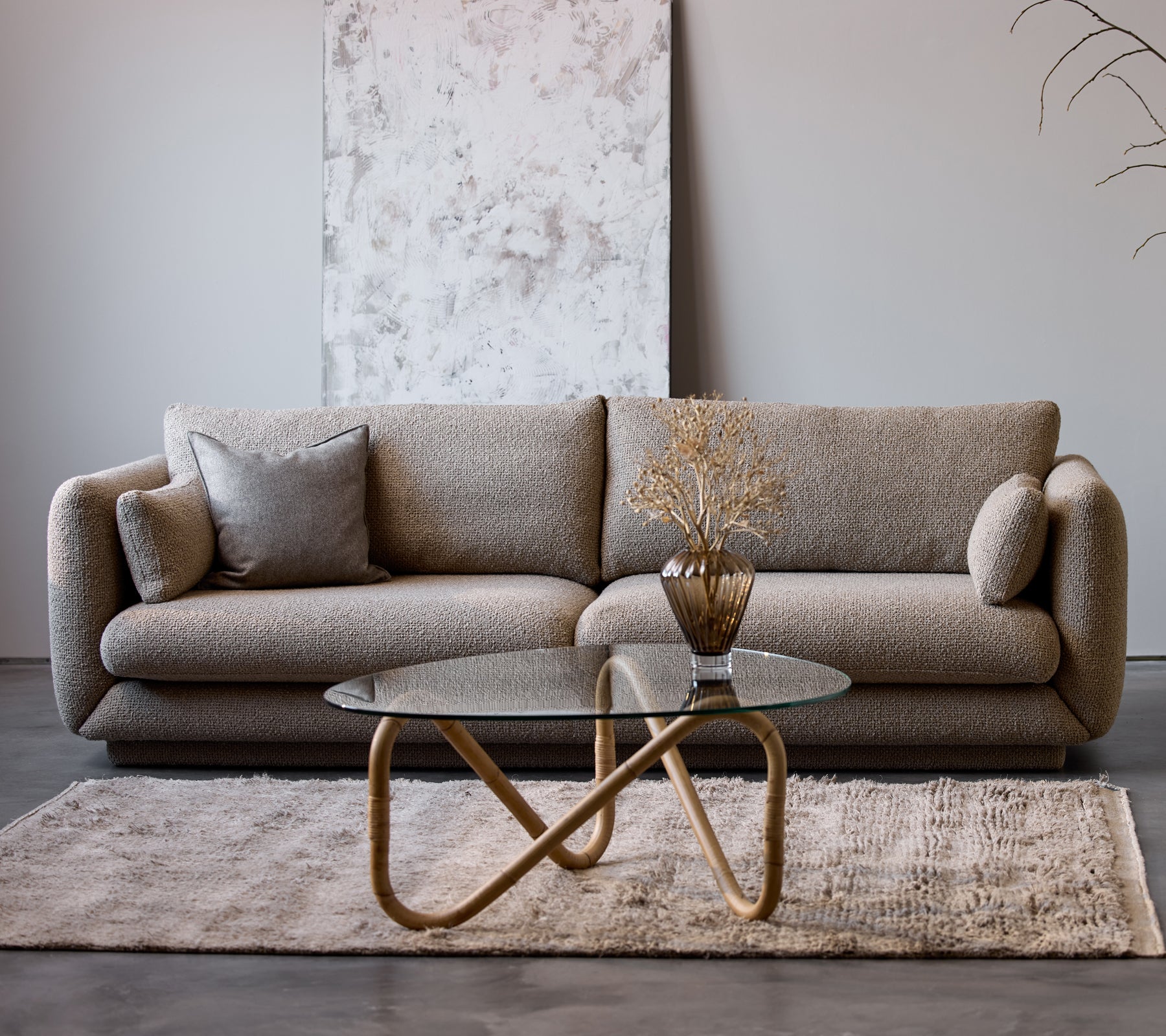 Bloom 3-seater sofa w/plinth
