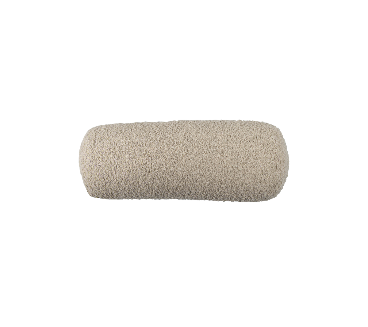 Cremefarbener zylindrischer Farbrollerbezug, geeignet zum Malen oder Auftragen von Finishes. Weiche Textur für eine glatte Anwendung.