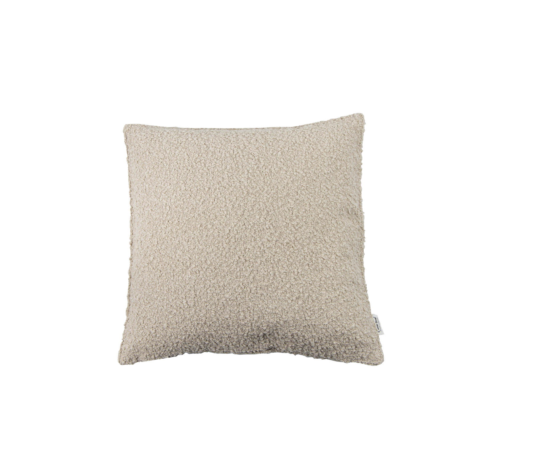 Quadratisches Kissen in einer weichen beige Textur, perfekt, um jedem Sitzbereich Komfort und Stil zu verleihen.