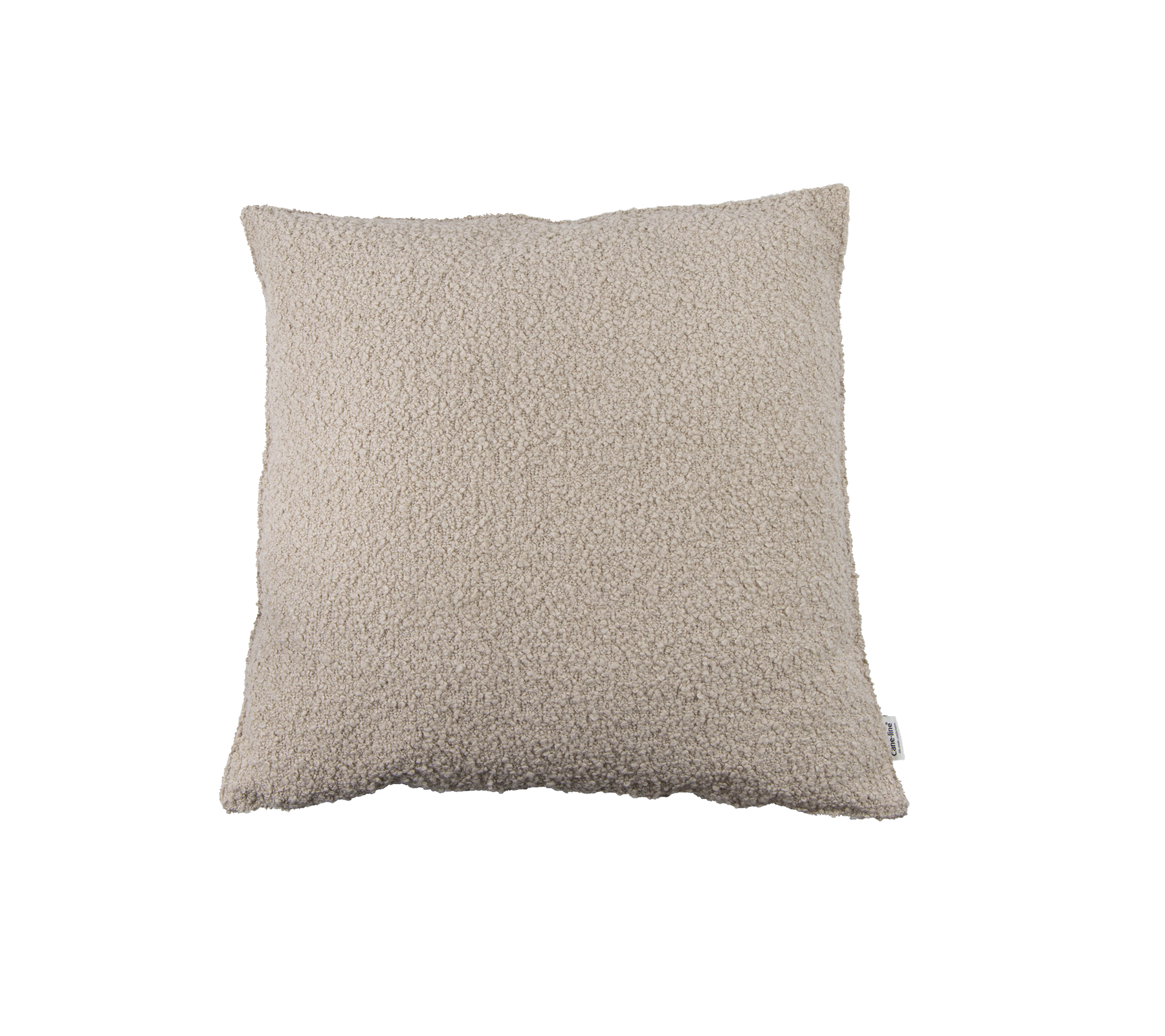 Weiches, strukturiertes quadratisches Kissen in neutralem Farbton, perfekt, um jedem Raum Komfort und Stil zu verleihen.