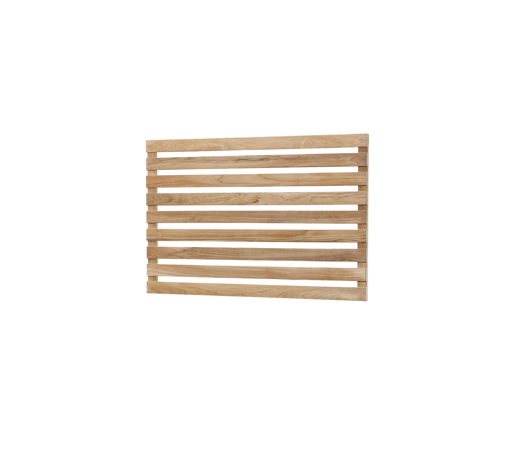 Ein Holzlattenpaneel mit horizontalen Leisten, das eine natürliche Oberfläche und ein einfaches Design aufweist, das für verschiedene Anwendungen geeignet ist.